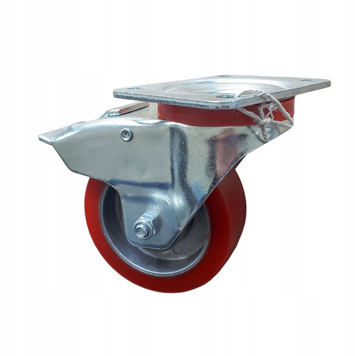 Zwenkwiel met Rem Aluminium-Polyurethaan Ø 80 mm - 230 kg