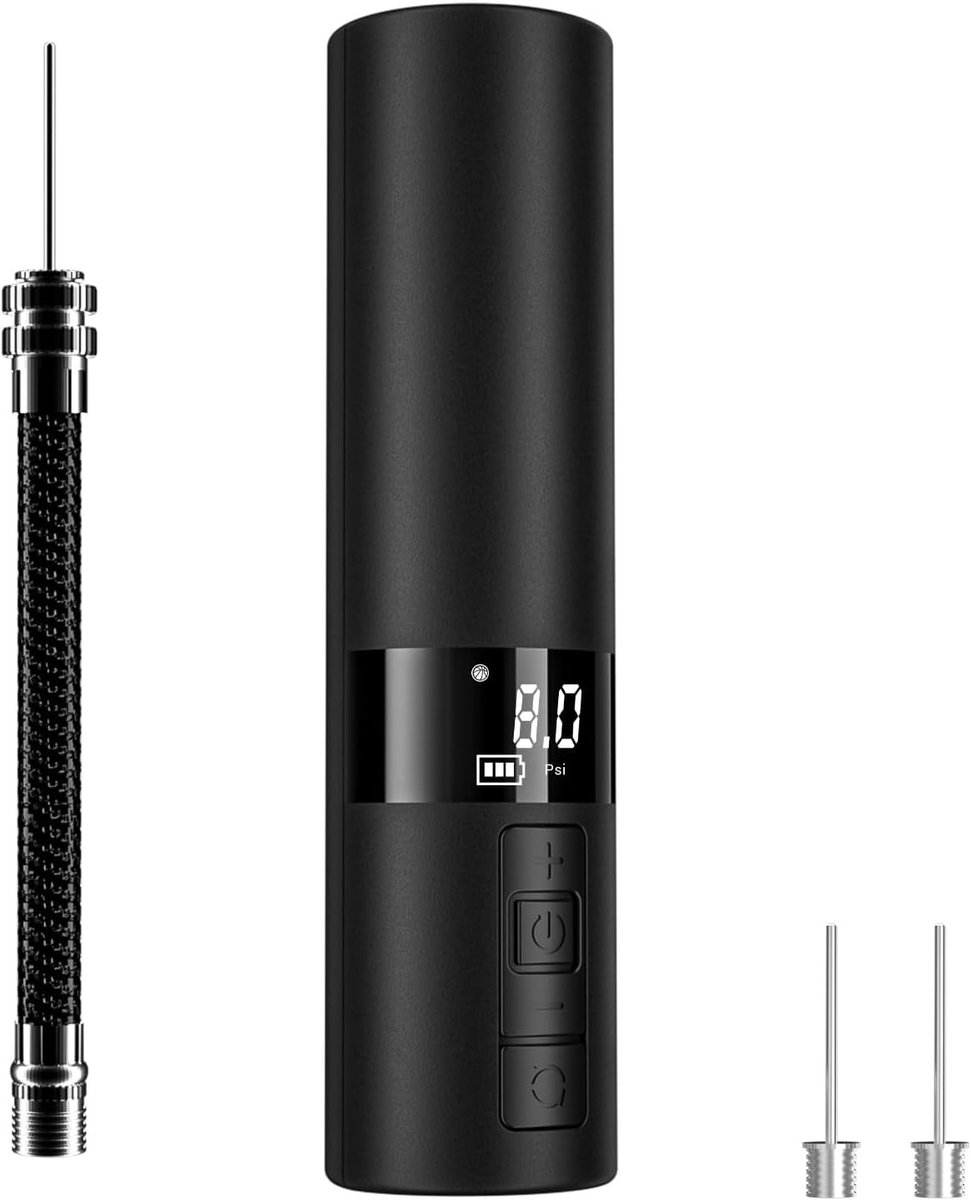 Elektrische Balpomp - Zwart - Compact en Lichtgewicht - Digitale Led-Display en Nauwkeurige Manometer - Voor Sportballen