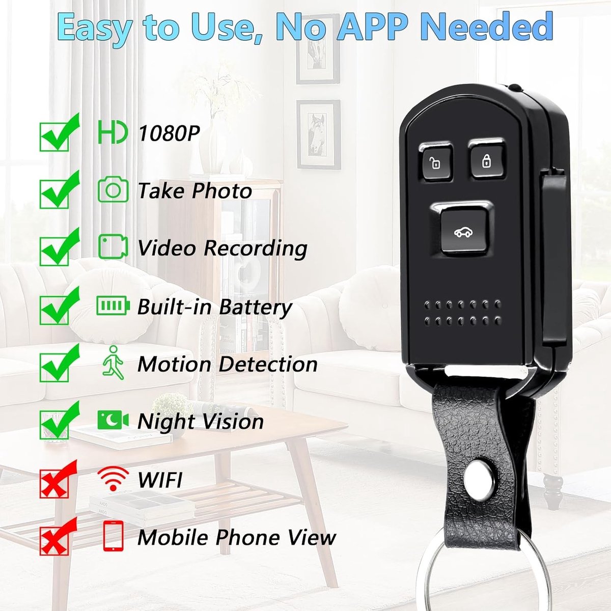 Mini Spionagecamera - Onopvallend - Compact - HD-resolutie - Voor Vergaderingen en Onderhandelingen