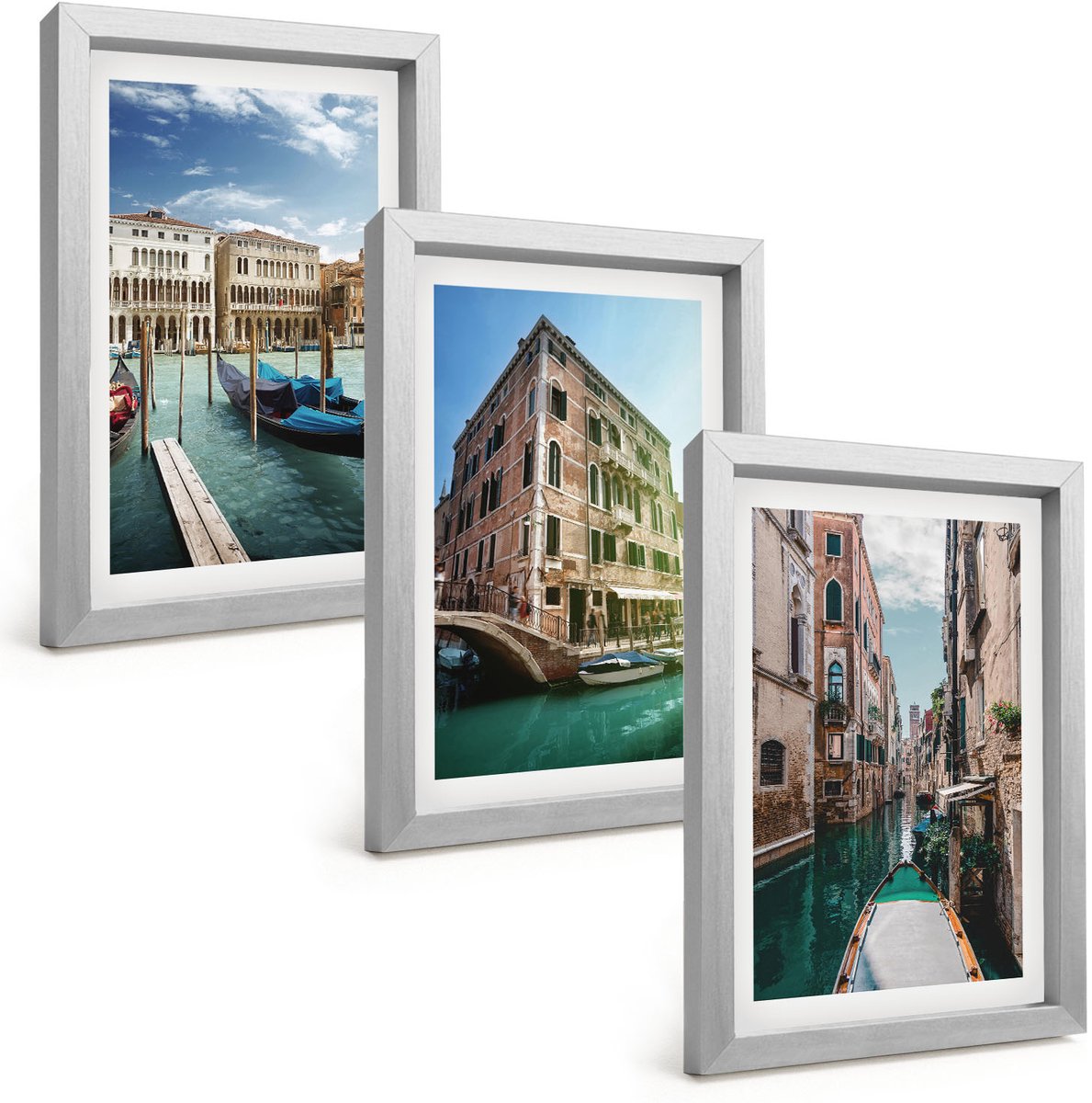 Tulup 4-Delige Schilderij Set - Uitzichten op Venetië met kanalen en stedelijke architectuur. - 20 x 30 cm - Wanddecoratie - Moderne Interieurdecoratie - Muurdecoratie
