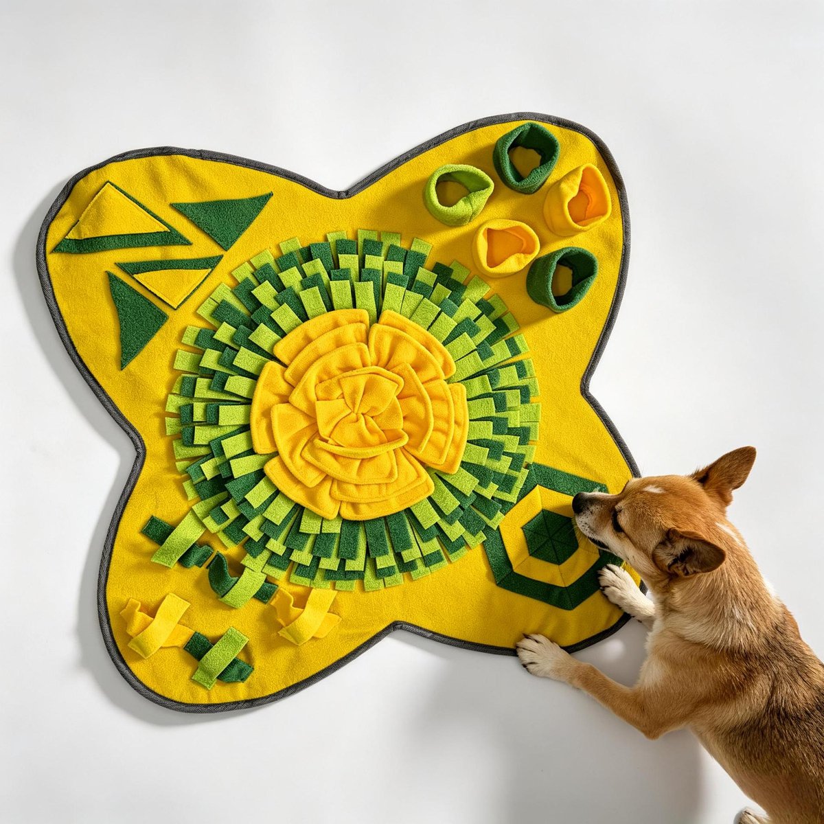 Snuffelmat voor huisdieren, speelmat voor huisdieren, slowfoodmat voor huisdieren, speelgoed voor huisdieren, training voor huisdieren, honden en katten, kleur，Model L 70*70cm