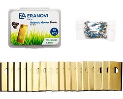 Eranovi mesjes robotmaaier - geschikt voor alle Kress Mission robotmaaiers - 18 stuks reserve messen - 0,9 mm titanium gecoat - inclusief schroeven - robotmaaier messenset voor Kress