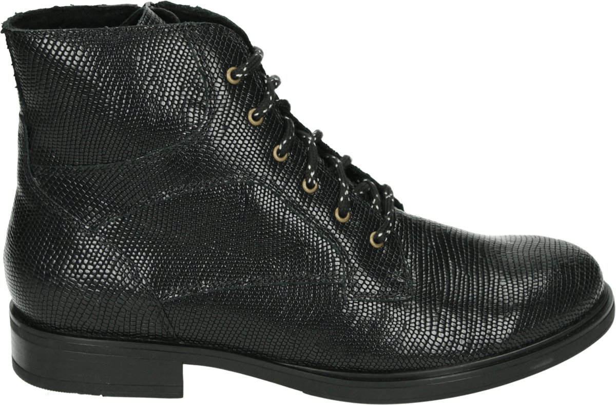 Durea - 9832 H - Hoge sneakersVeterbootsDames veterschoenenDames sneakersHalf-hoge schoenen - Kleur: Zwart - Maat: 38.5