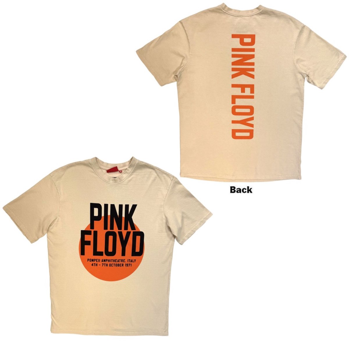 Pink Floyd - Unplugged Pompeii Circle Wash Unisex Tshirt - S - Creme