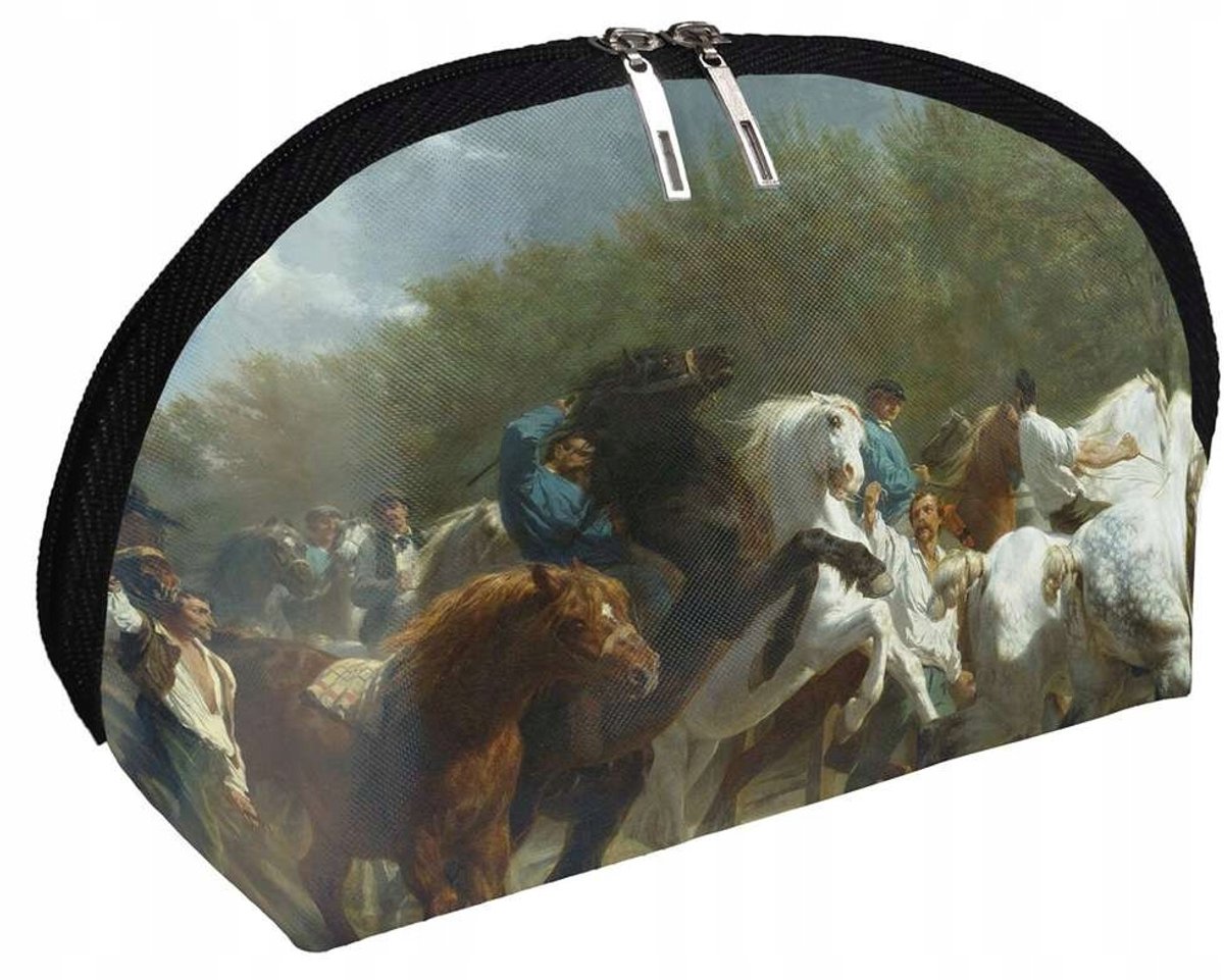 Merkloze Kosmetische Tas met Paardenprint - 28x15 cm