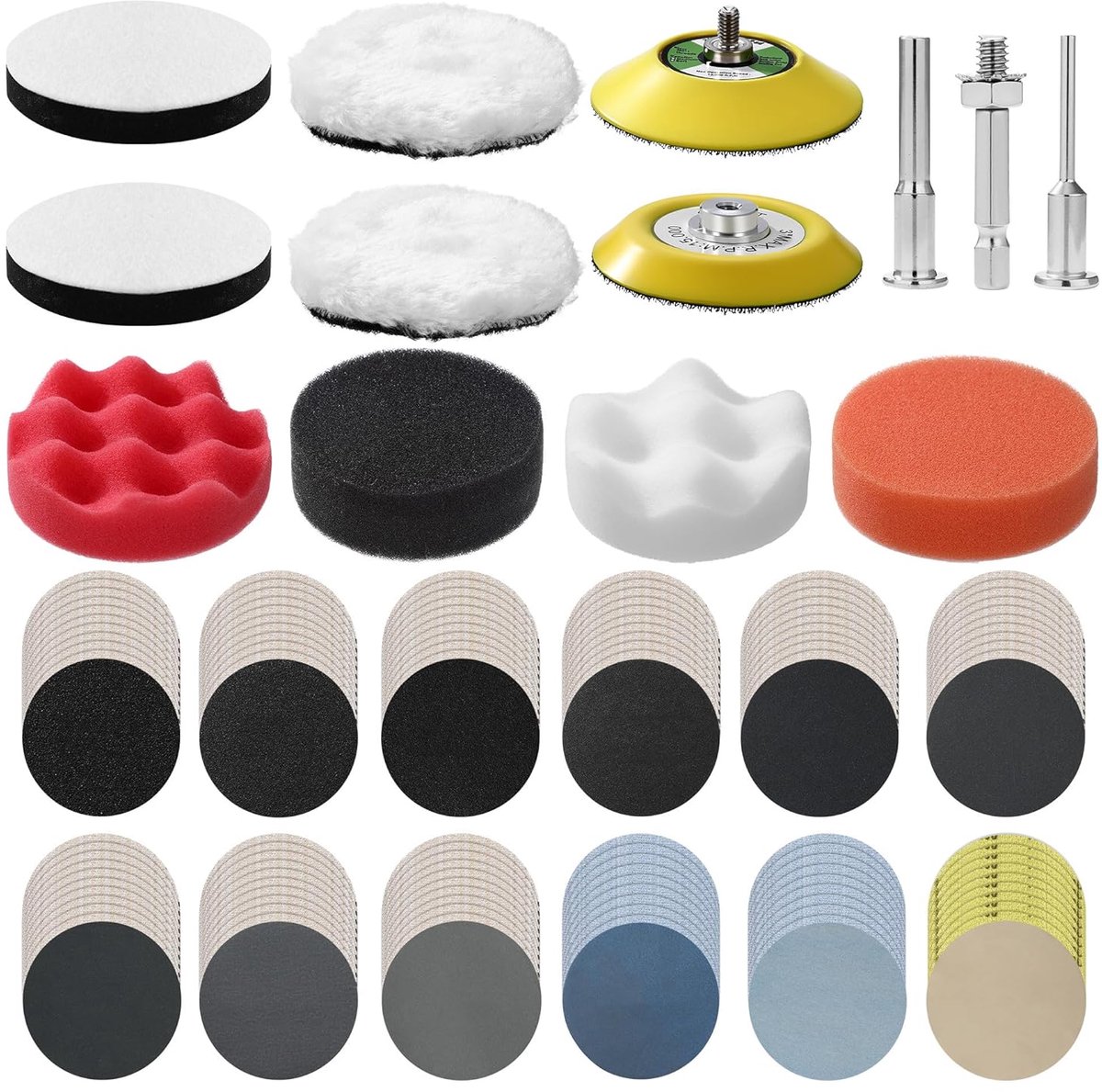 133pcs Cordless Screwdrivers, Sanding Discs, Sanding Discs, Wet Grinding Paper, 3 Inch Grinding and Polishing Set - ShopVlot