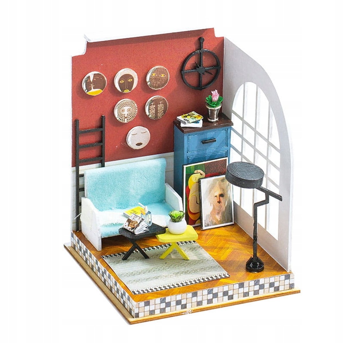 Miniatuur Houten Huisje 'Frida's Salon' DIY LED 3D Puzzel