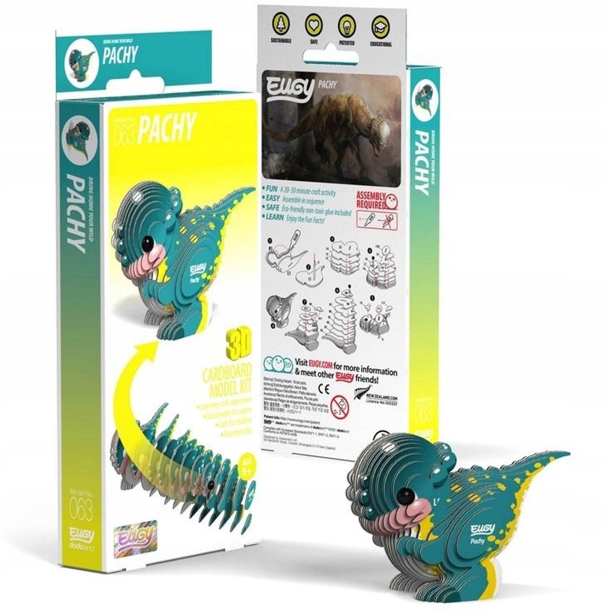 3D Puzzel Pachycephalosaurus - Leerzame Dinozaur Bouwpakket