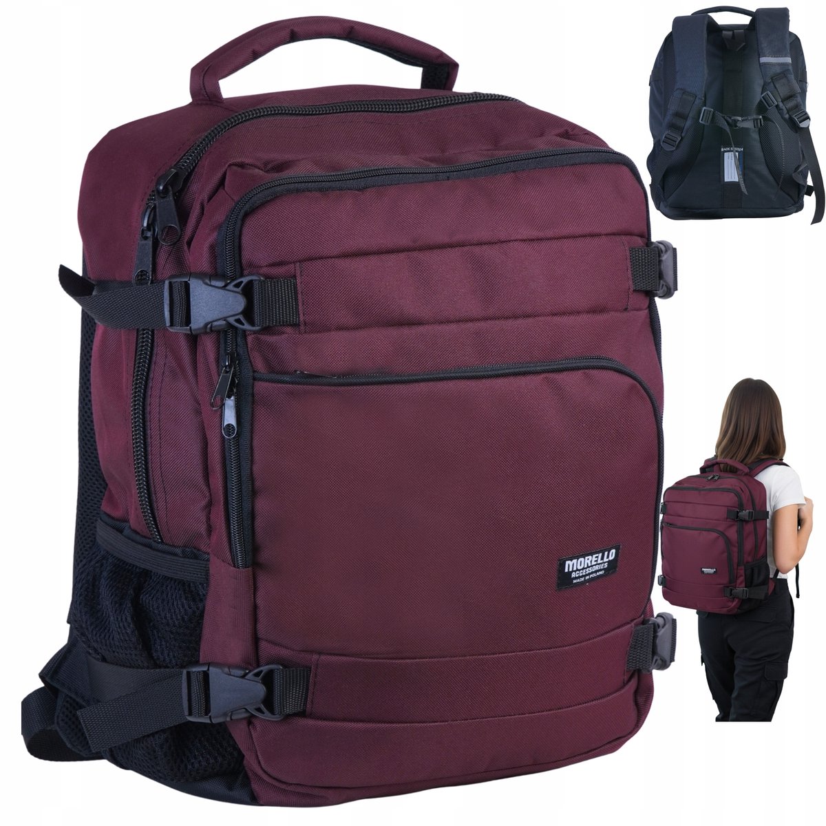 Premium handtasrugzak 40x30x20cm, ideaal voor Ryanair