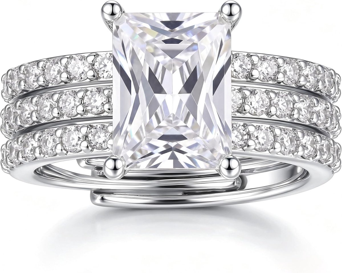 LOLIAS Three-in-one rings gold/silver waterproof adjustable rings ladies stacking rings engagement ring promise ring - ShopVlot