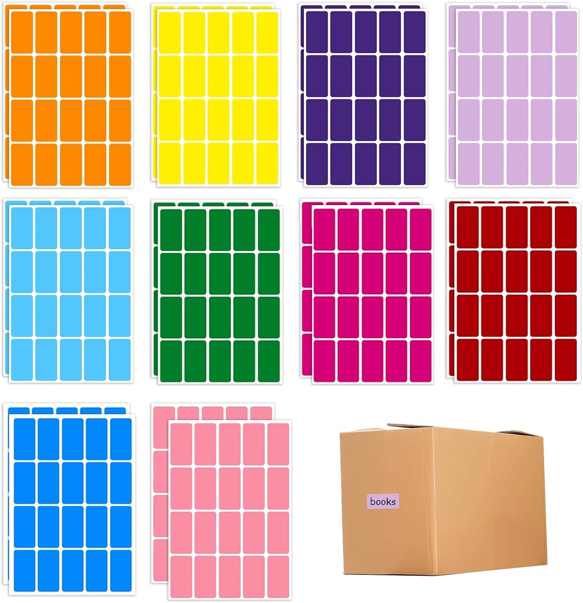 400 Kleurrijke Verhuislabels 40x19mm, Sterk Hechtend Papier voor Dozen & Ka - ShopVlot