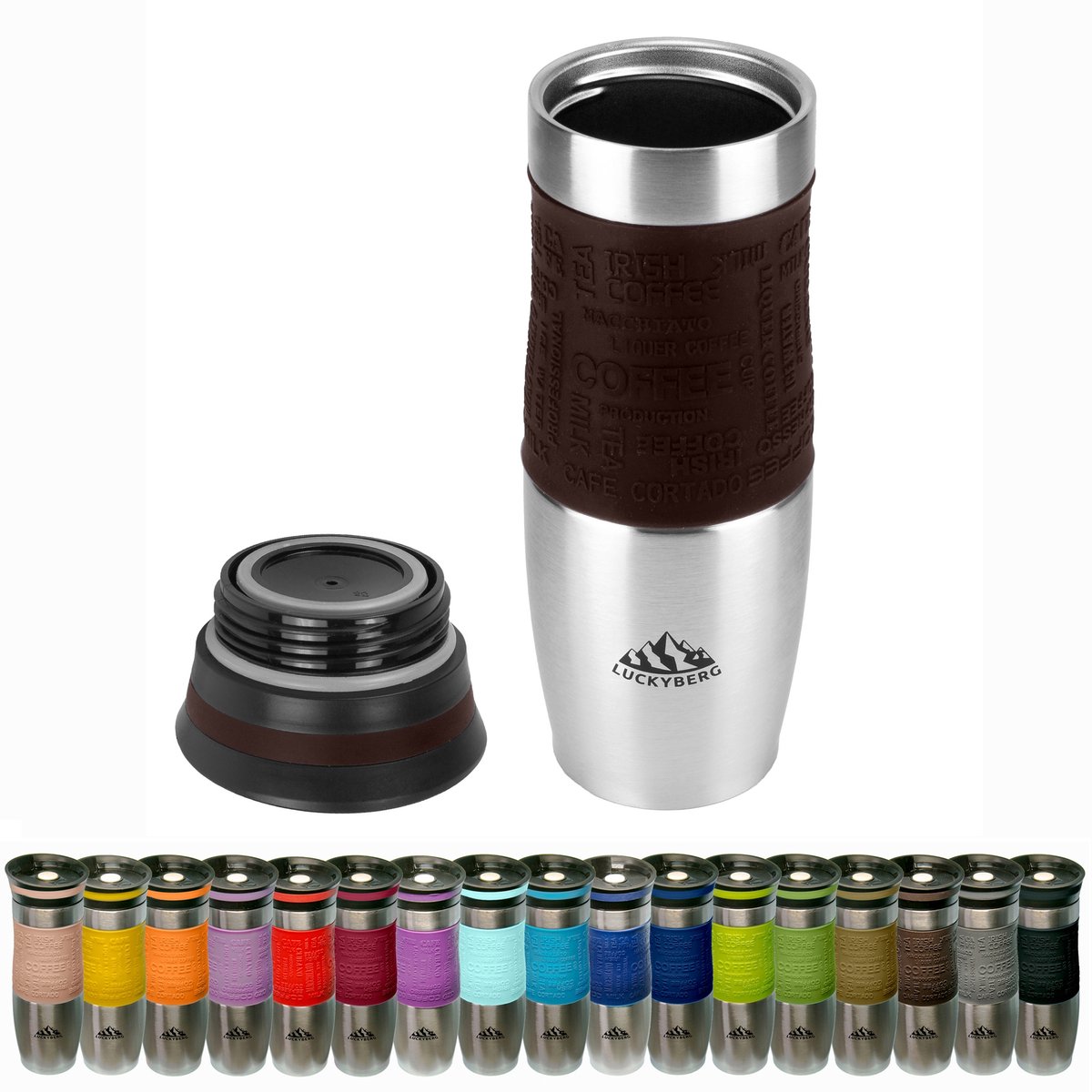 LUCKYBERG Thermos Mok 480ml - RVS, Warm/Koud 6-8u
