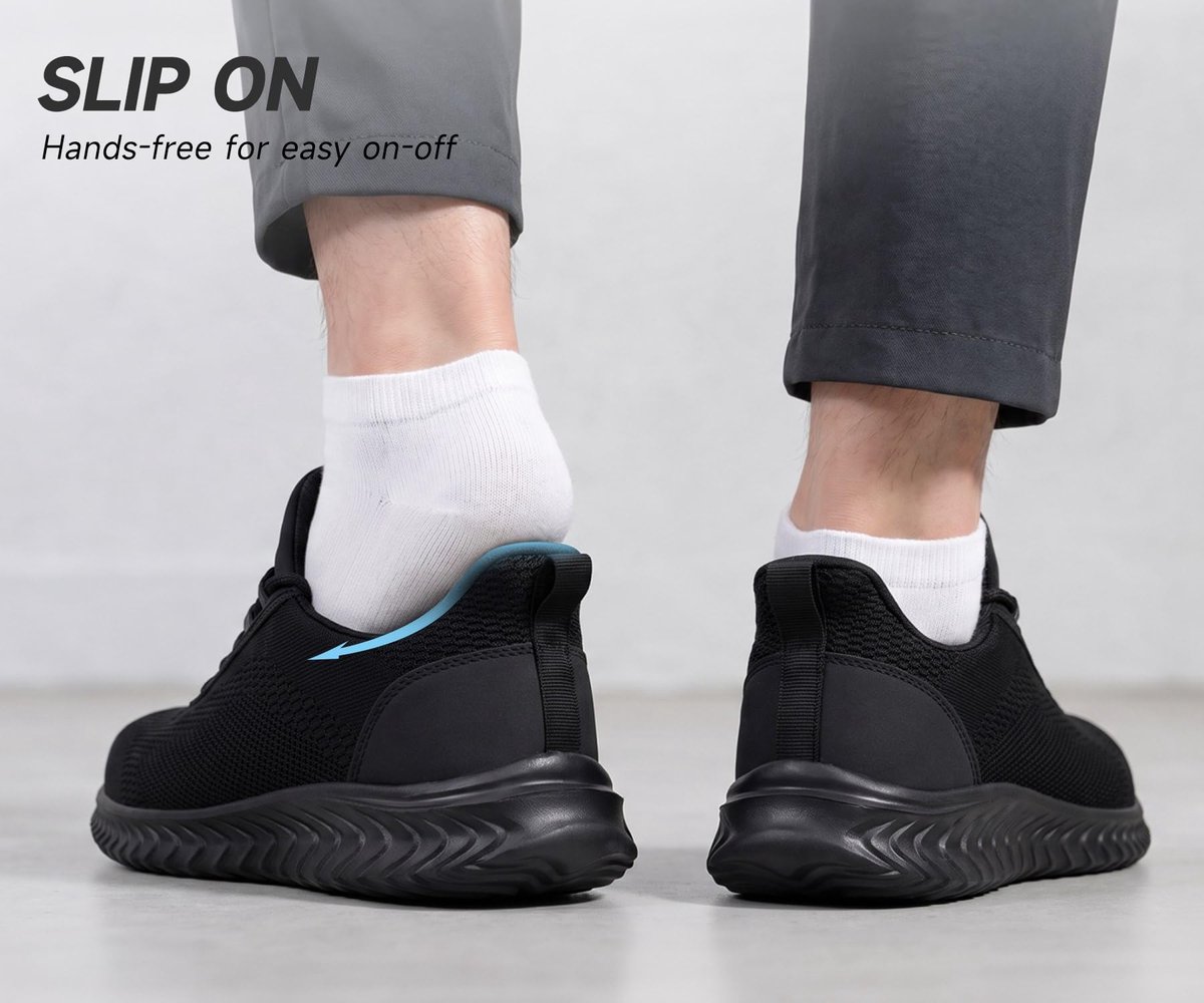 Larnmern Werkschoenen Veiligheidsschoenen Heren Licht Ademend Instapmodel Schoenen met Staaln Neus Comfortabel 51666 - ShopVlot