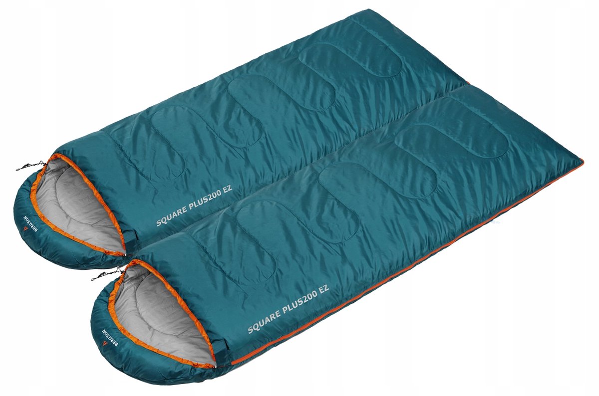 Set van 2 slaapzakken, 200g/m², comforttemperatuur 12°C, koppelbaar