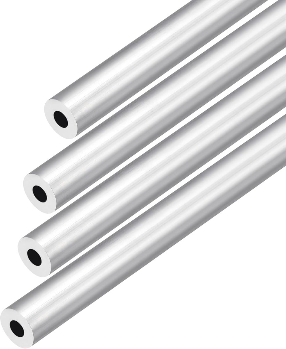 DMiotech 4pcs (12mm OD x 5mm ID) 6063 Aluminum Round Tube 300mm Length Industry Metal Tube for Machinery Frame - ShopVlot