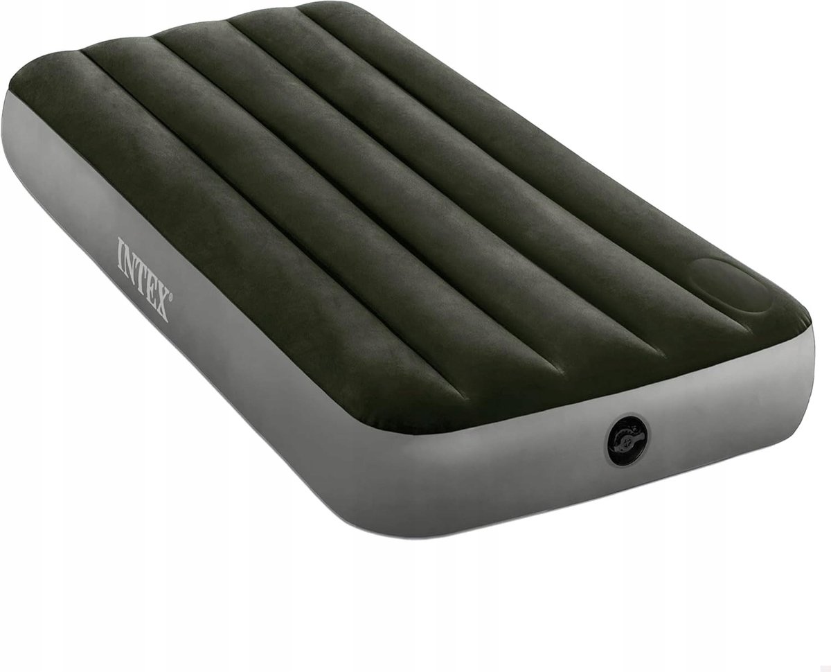 Intex Dura-Beam Luchtbed 191x76x25cm met Pomp & Tas Grijs