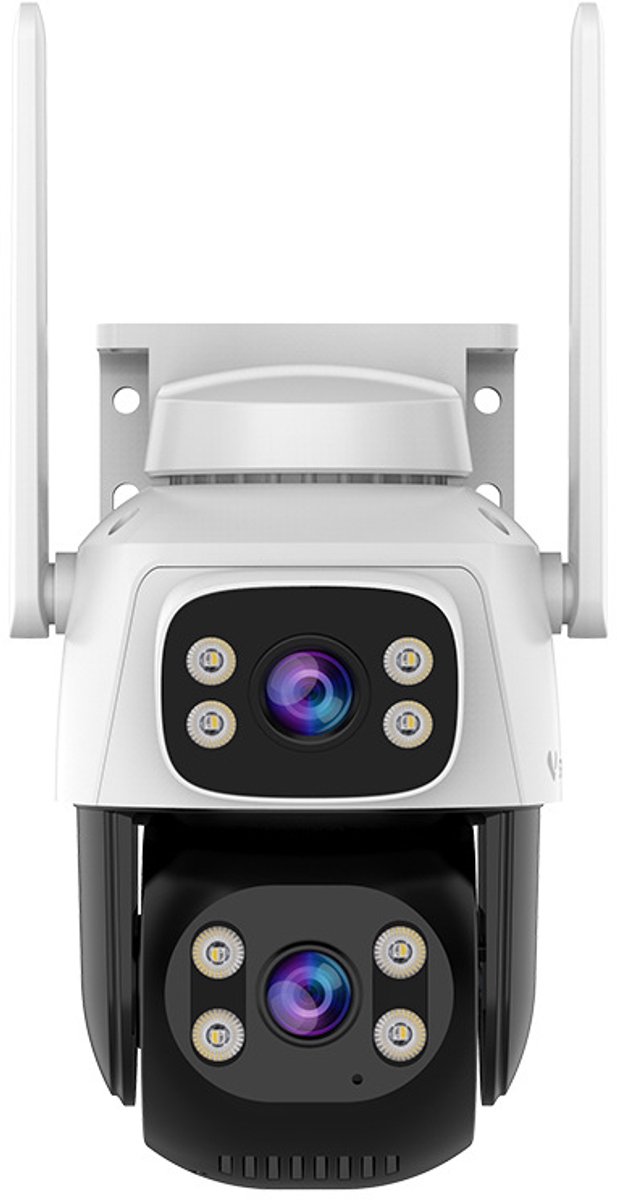Beveiligingscamera Buiten - Dubbele Lens WiFi Camera met 360° PTZ Draaifunctie - IP66 Waterdichte Buitencamera met Nachtzicht, AI Bewegingsdetectie en Tweeweg Audio - Voor Tuin en Huis
