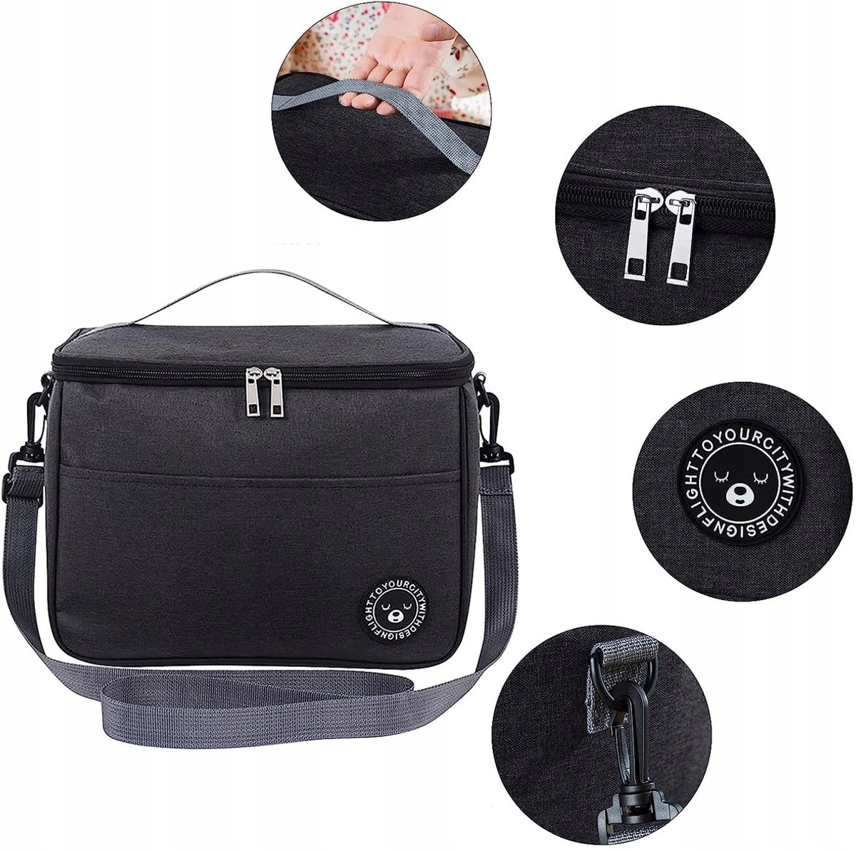 Zwarte Thermische Tas voor Picknick & Strand (8L)