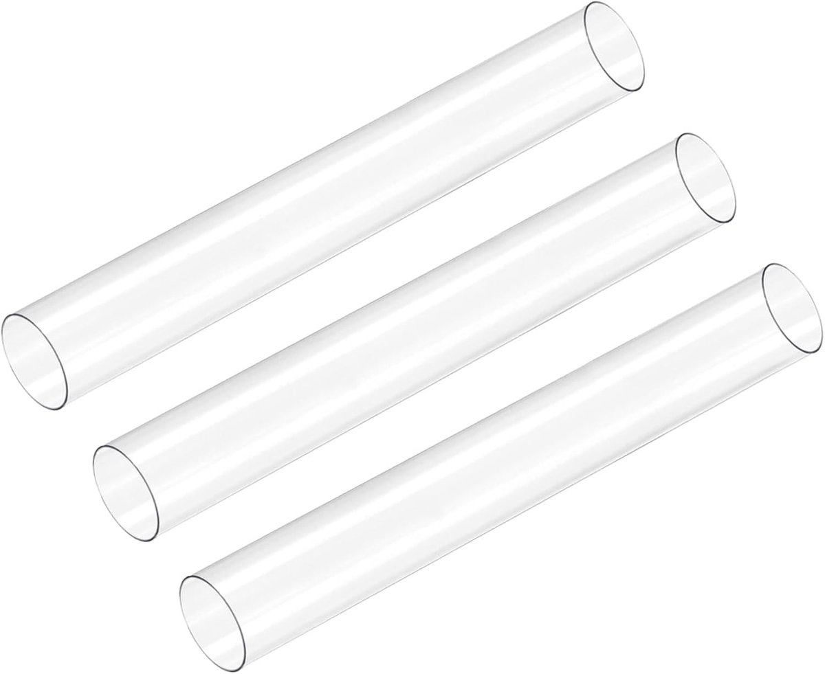 DMiotech 3pcs 9.6inch Clear Rigid Plastic Pipe 20mm x 21mm Polycarbonate Tube Round Tube for Lighting Water Plumbing - ShopVlot