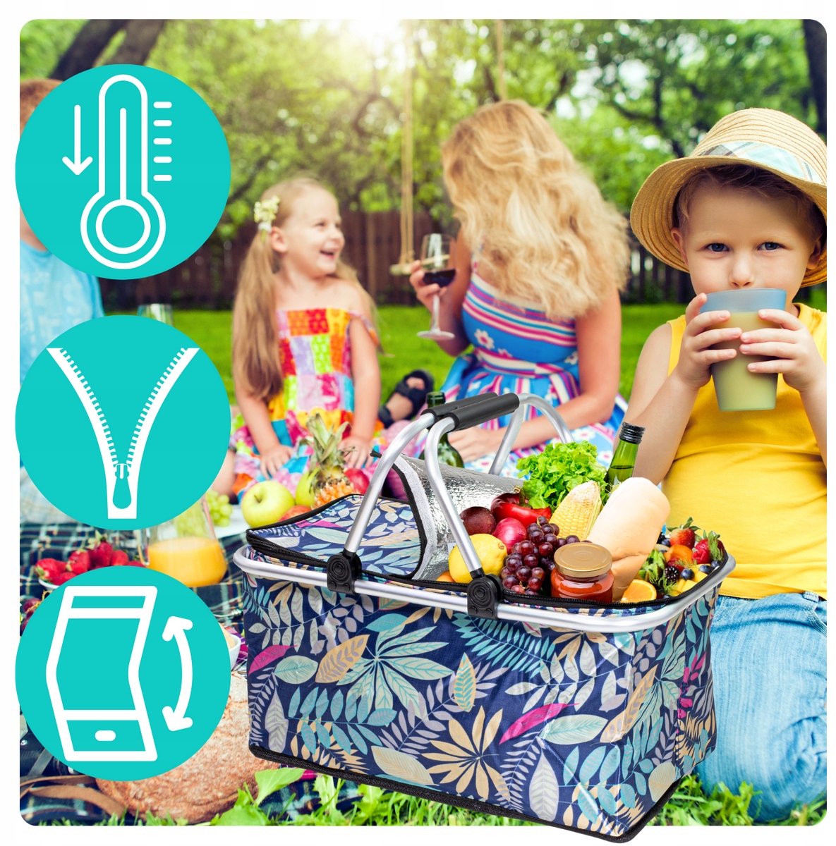 Grote Thermische Picknickmand 30L - Ideaal voor Strand, Camping & Outdoor