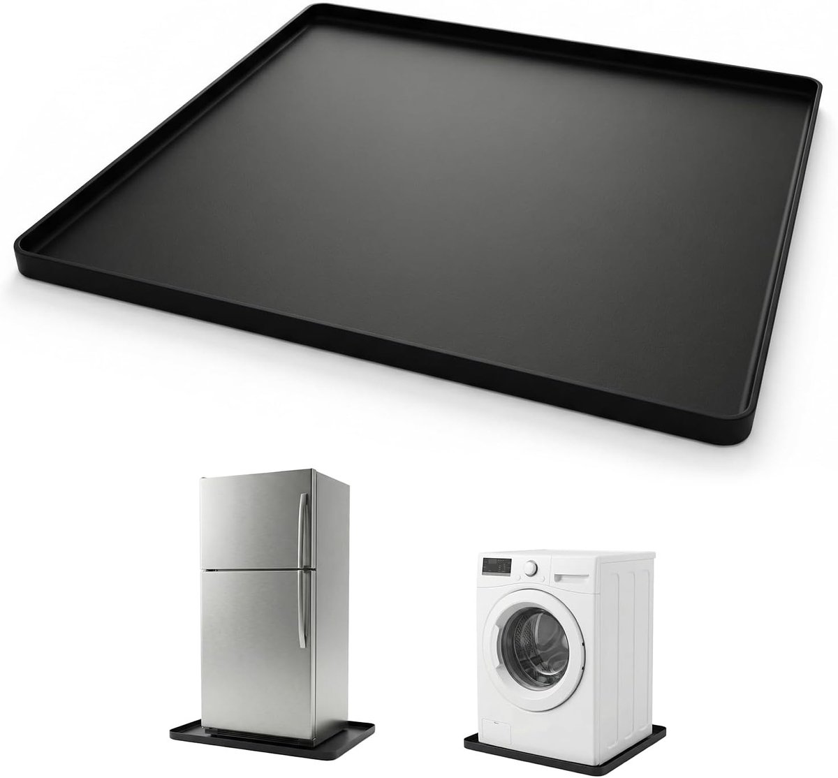 Mini koelkast mat 60x60 cm - Waterdichte siliconen mat - 2 cm rand - Vloerbescherming voor koelkast en wasmachine - ShopVlot