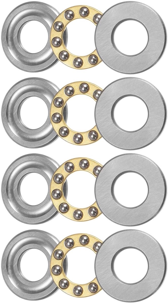 Axiale kogellagers 9mm x 20mm - messing met wasmachines - ABEC3 - ideaal voor precisietoepassingen - ShopVlot