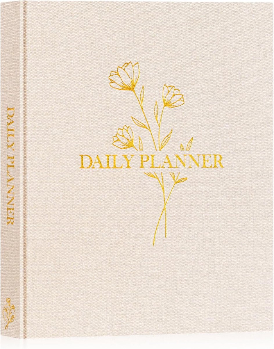 Daily Planner 196 Pagina's - Undated Organisatieboek - Hard Cover Beige - Plan en Prioriteer Taken - ShopVlot