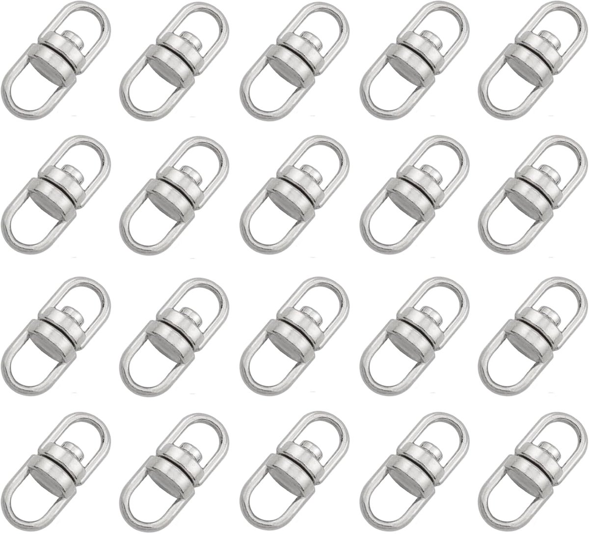 Swivel schroefverbinding 15 mm - mini metaal - 360 graden draaifunctie - eenvoudig bevestigen aan sleutelhanger - ShopVlot