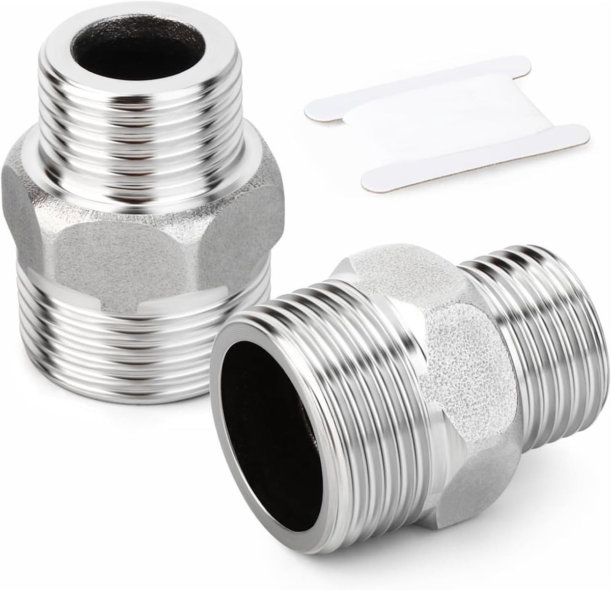 Stainless Steel Dubbele Nippel 1/2 Inch AG x 1/4 Inch AG - Reducer voor Pijpverbindingen - ShopVlot