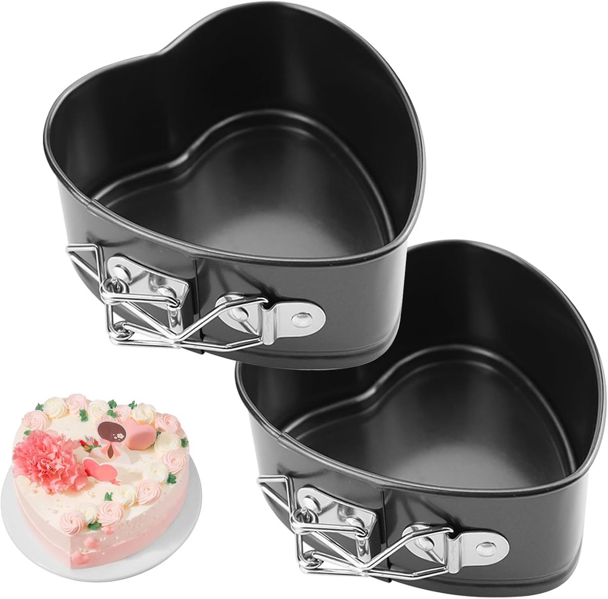 Mini ronde bakvormen 12 cm - 2 stuks - anti-aanbaklaag - ideaal voor kleine taarten - ShopVlot