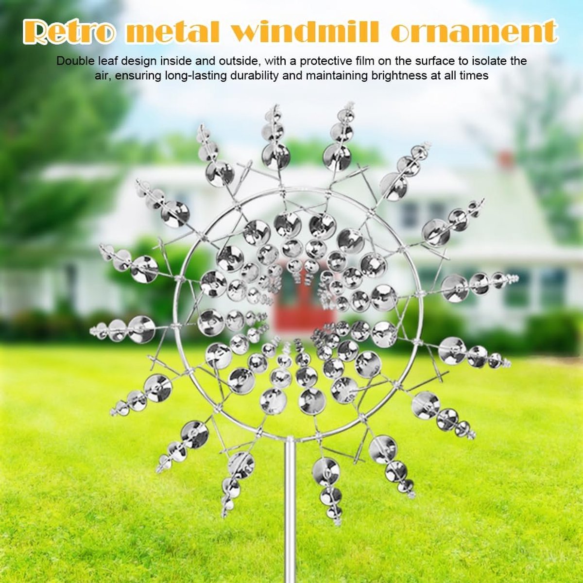 Windspinner 3D met dubbele rotoren - Metaal - Unieke tuin decoratie - Creëert betoverende effecten - ShopVlot