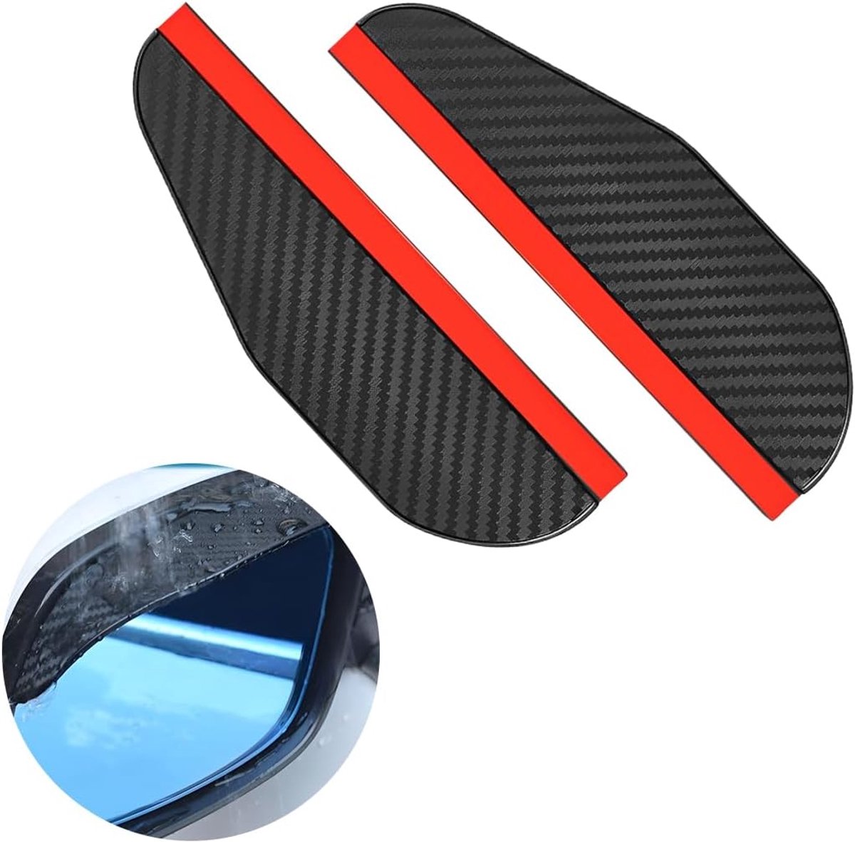 Achteruitkijkspiegel cover 2 stuks - carbon fiber - beschermt tegen regen - flexibele PVC - ShopVlot