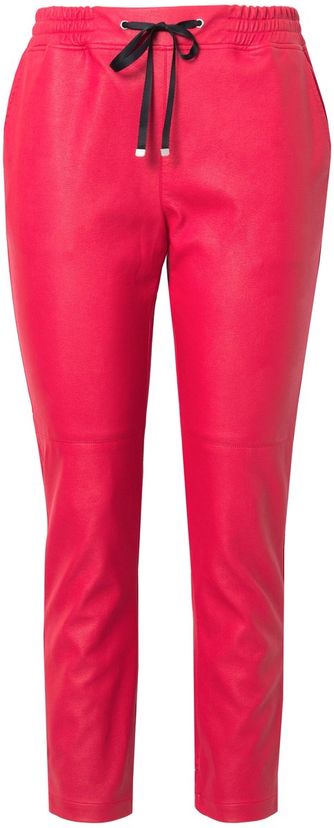 Angel of Style - Dames - Broek in leerlook - Rood - Maat 46