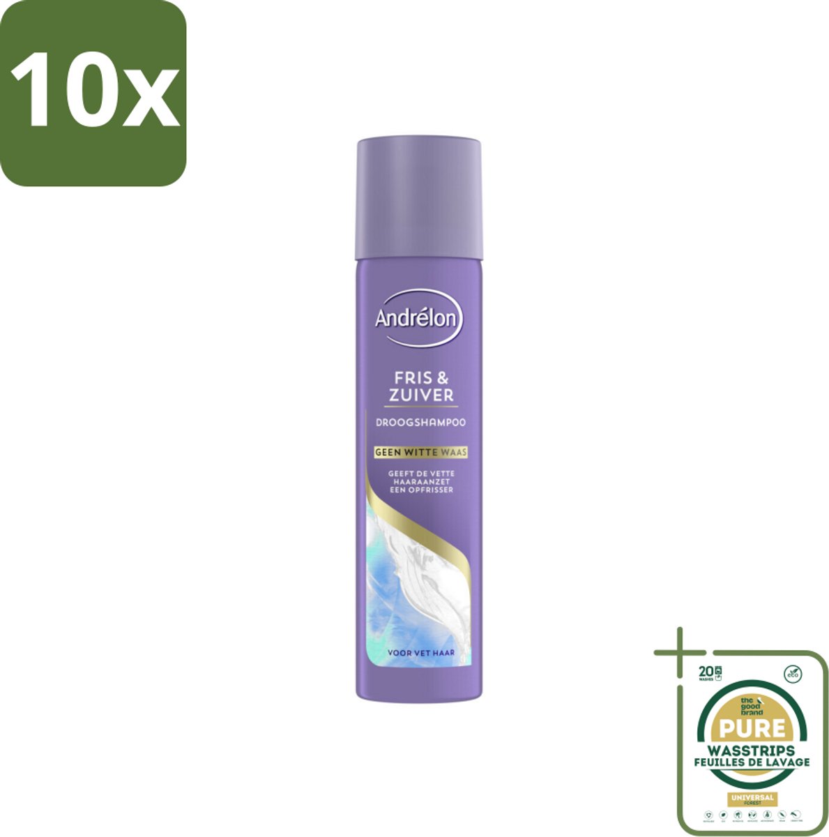 10 x Andrélon Special - Fris & Zuiver - Droogshampoo - 245 ml - Grootverpakking - Droogshampoo - Fris Haar - Vet Haar - Haarkleur - Haartype