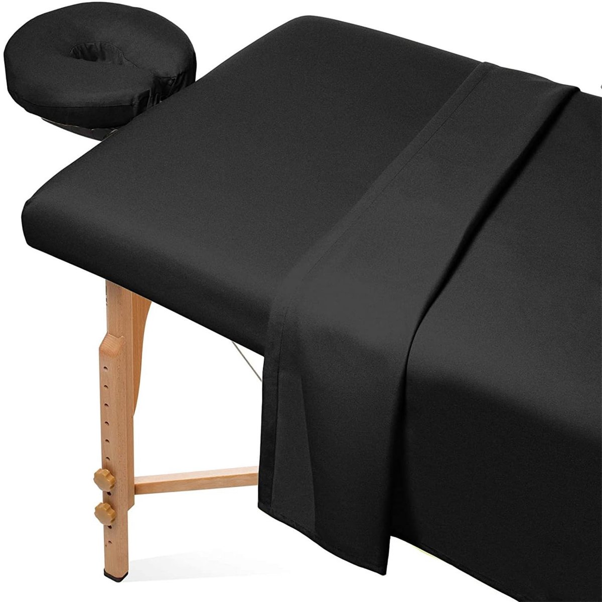 Hoeslaken massagetafel 80 x 185 cm - zwart - zacht en elastisch - perfect voor schoonheidssalon - ShopVlot