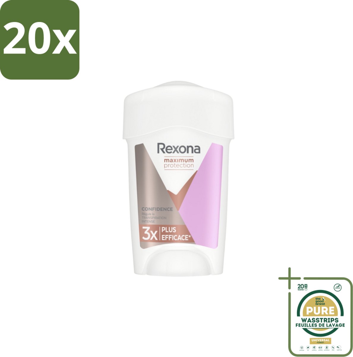 20 x Rexona Women - Deodorant Stick - Maximum Protection Confidence - Anti-transpirant - 45 ml - Grootverpakking - Anti-transpirant Stick - Zweetbescherming - Zweetgeur - Zweetbescherming Vrouwen - Zweetbescherming 96 Uur