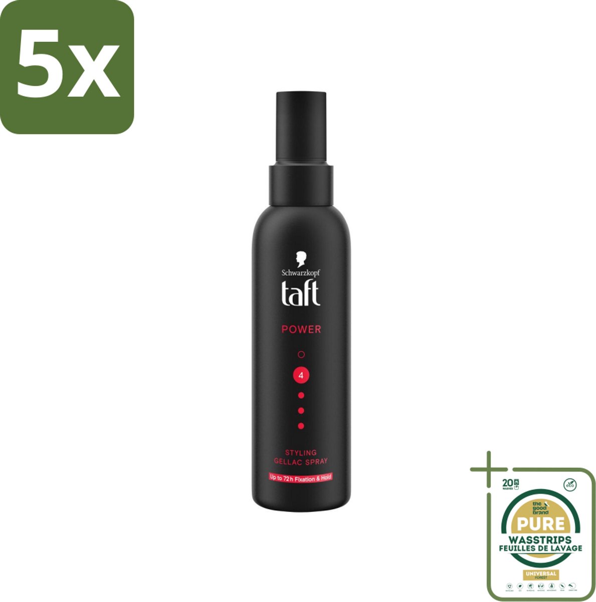 5 x Taft - Power 4 - Styling Gel Spray - 150 ml - Grootverpakking - Styling Gel Spray - Haar Styling - Hold Gel - Haar Fixatie - Haar Gel