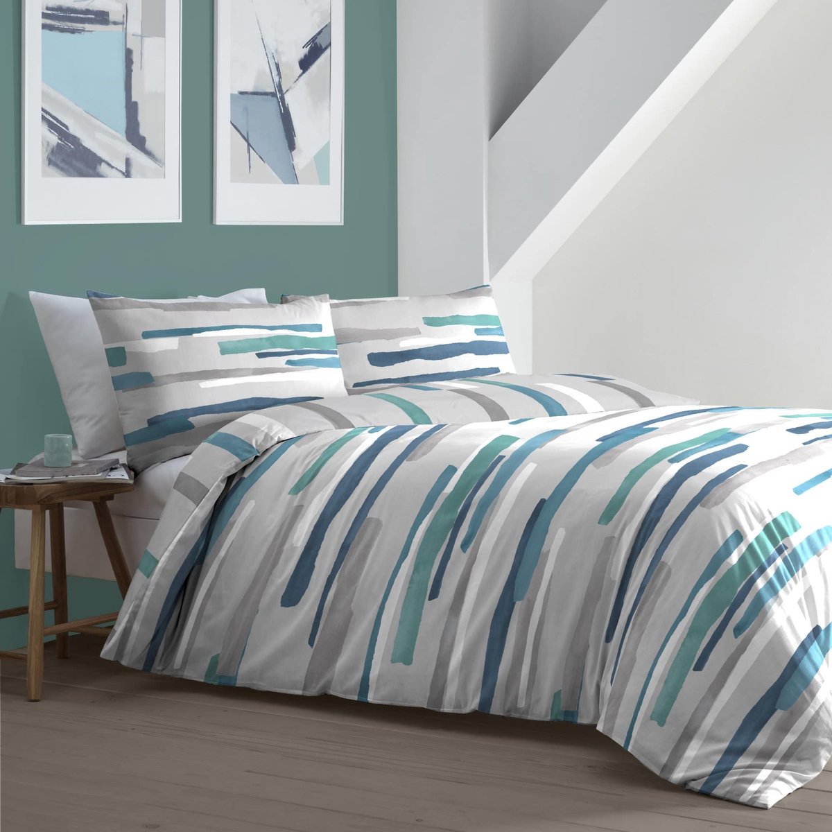 Dekbedovertrek set kingsize - teal kleur - luxe katoen - comfortabel slapen - ShopVlot