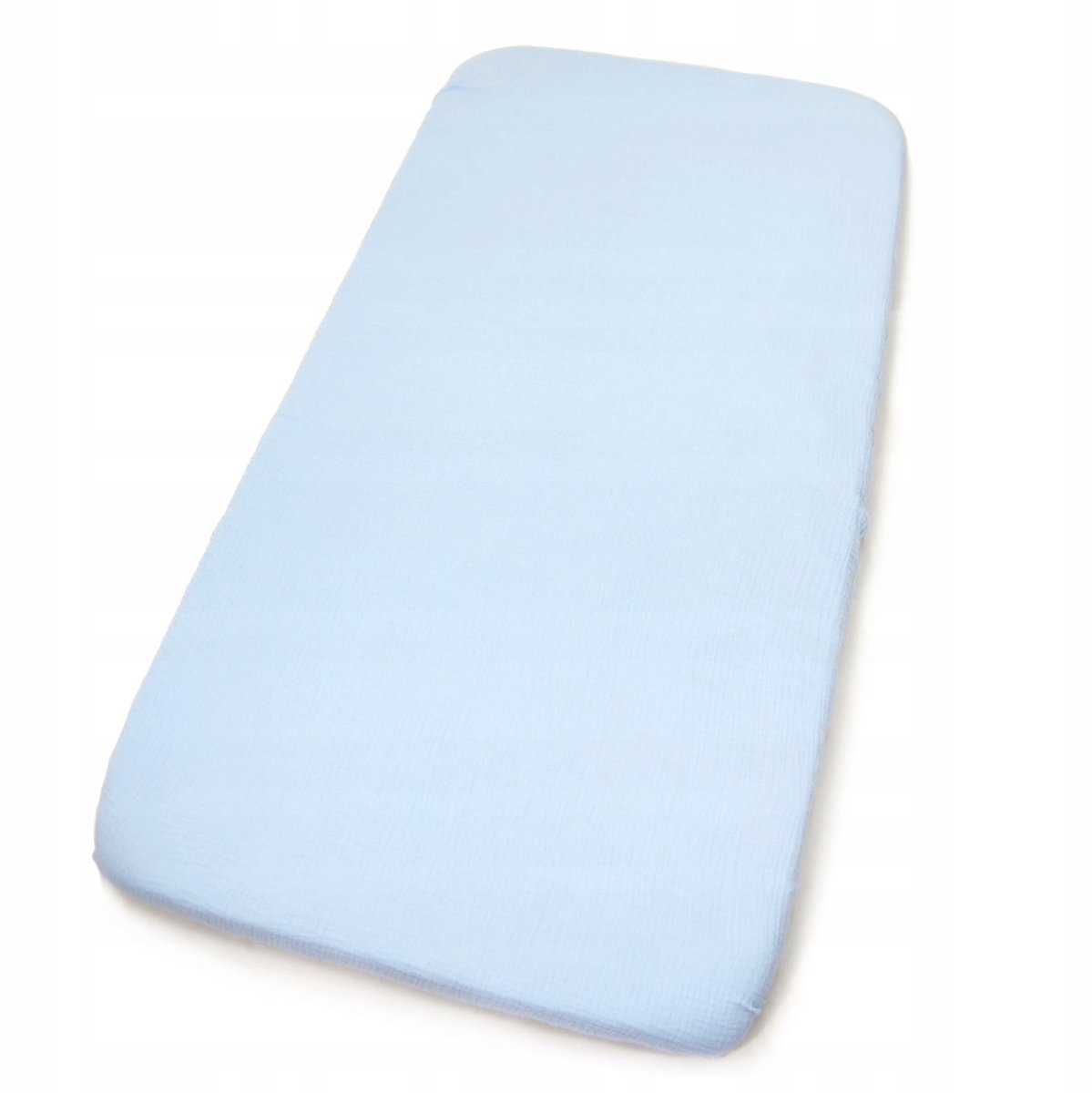 Merkloos Muslin Hoeslaken met Elastiek - 76x43 cm - Babyblauw