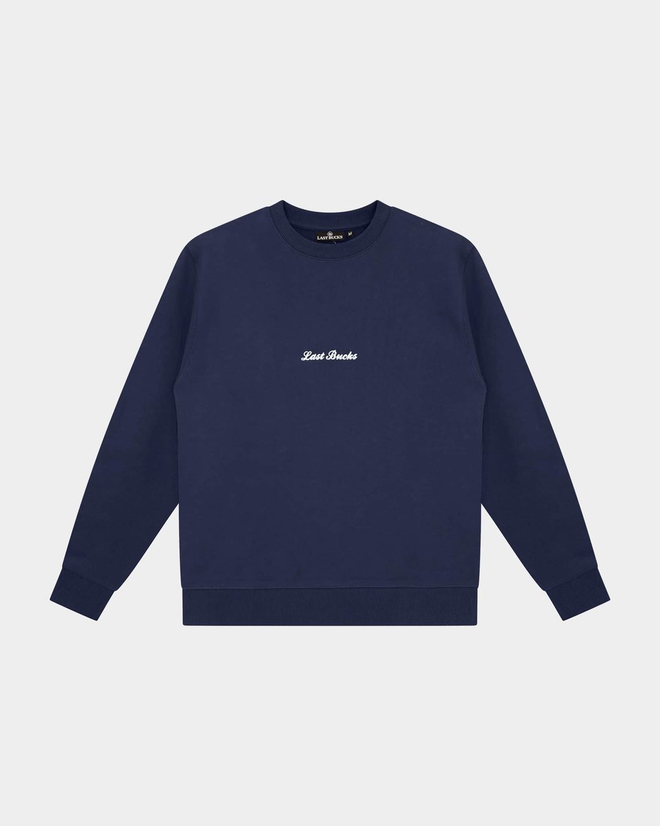 Last Bucks - Signature Sweater - Heren Sweater - Donkerblauw - Maat M - Regular Fit