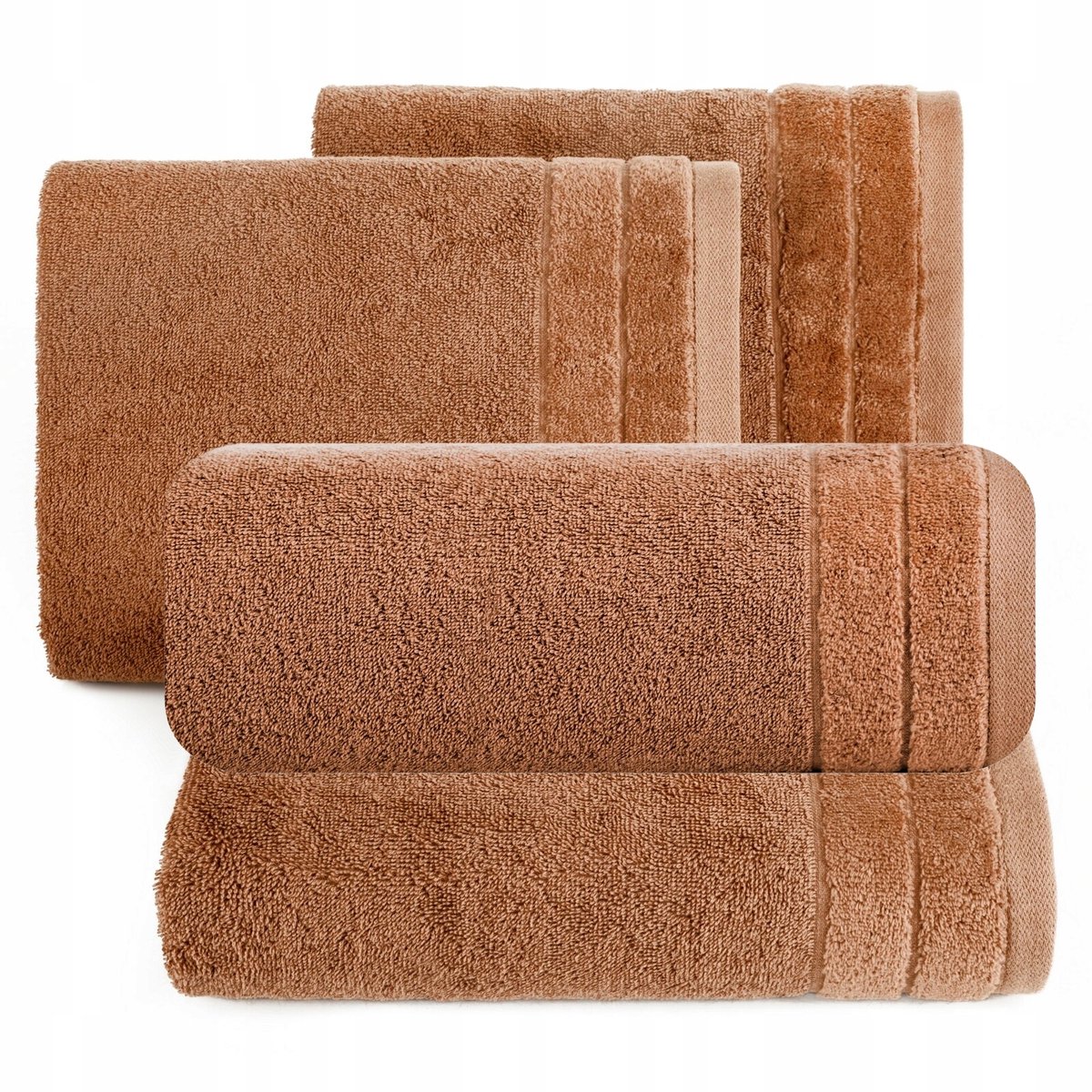Set van 4 Luxe Katoenen Badhanddoeken (2x 70x140cm, 2x 50x90cm) - Terracotta