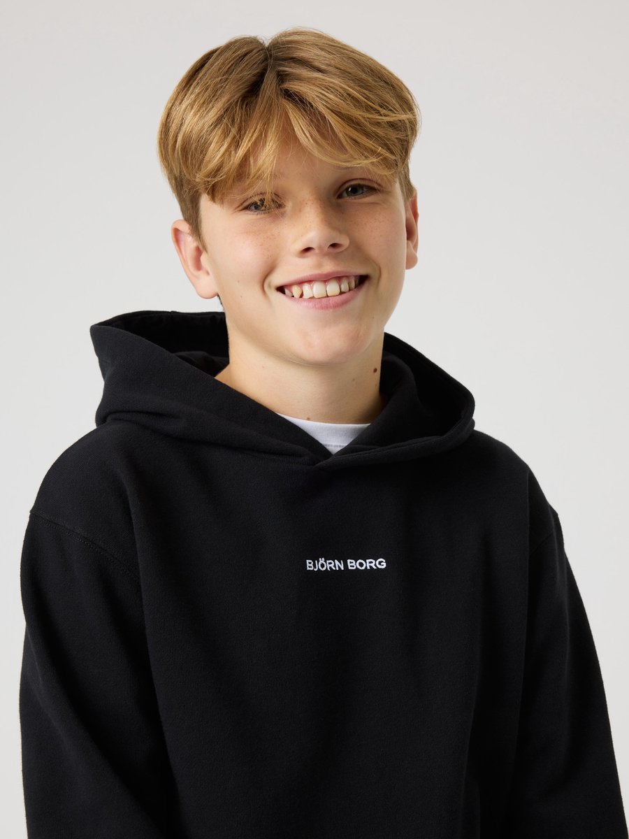 Björn Borg Classic Hoodie Jongens Trui met Capuchon Kinderen - Zwart - Maat 158-164