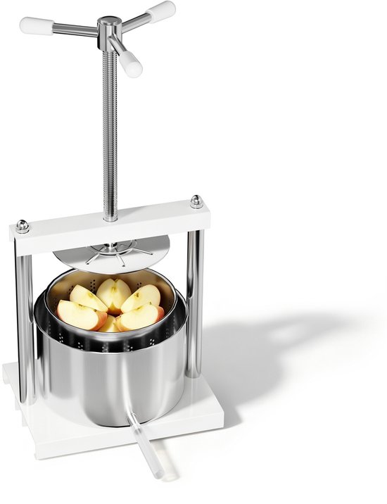 Fruitpers 5L Handmatig - Dubbele Wijn- & Bessenpers met RVS Filteremmer - Inclusief Drukplaat, Metalen Spindel en Uitloopbuis - Geschikt voor Fruit- en Groentesap - NAIZY van NAIZY — afbeelding 3