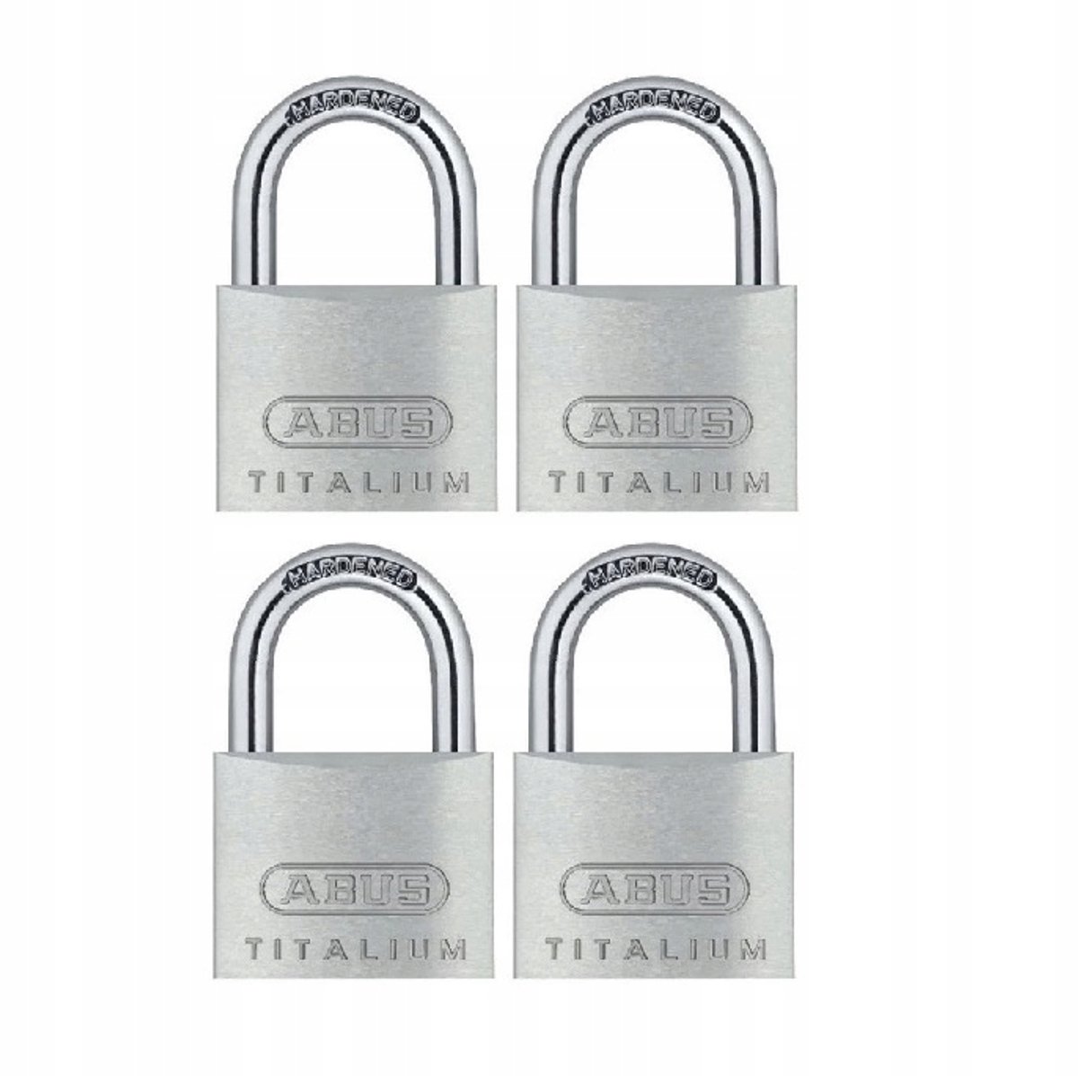 ABUS Titalium 64TI/45 Set: 4 Hangsloten met 1 Sleutel Systeem