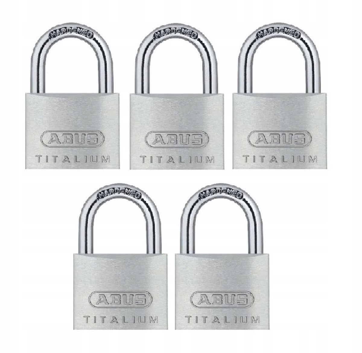 ABUS Titalium 64TI/45 Hangsloten Set - 5 stuks, 1 sleutel