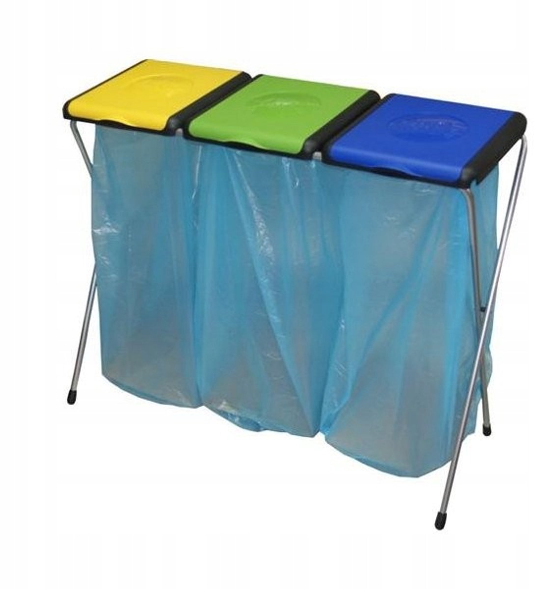 Standaard voor 3 afvalzakken - 120L - Blauw