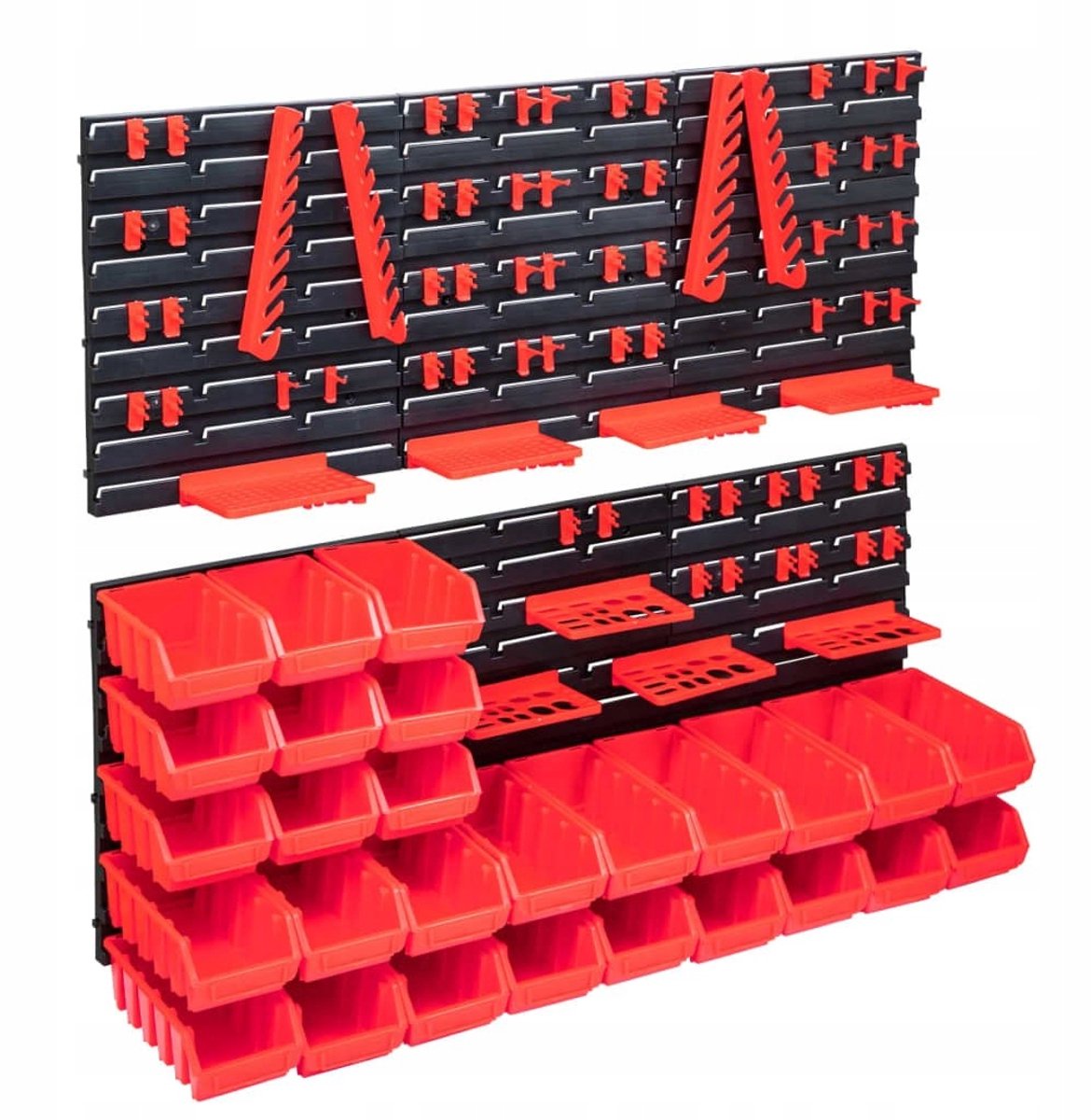 103-delige Wandpaneel Organizer Set - Rood/Zwart