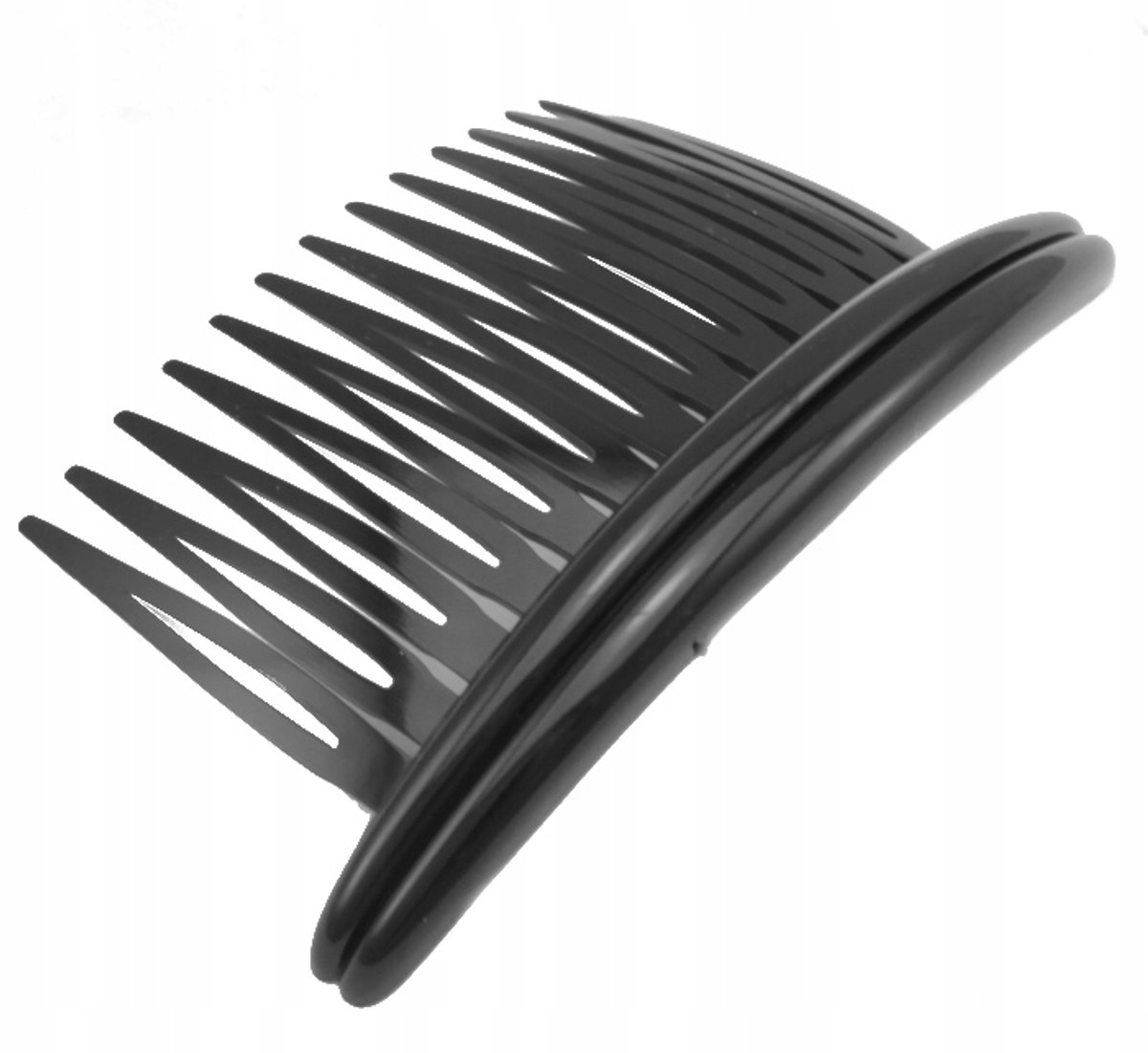 Klassieke zwarte haarspeld, glanzend plastic, 8 cm