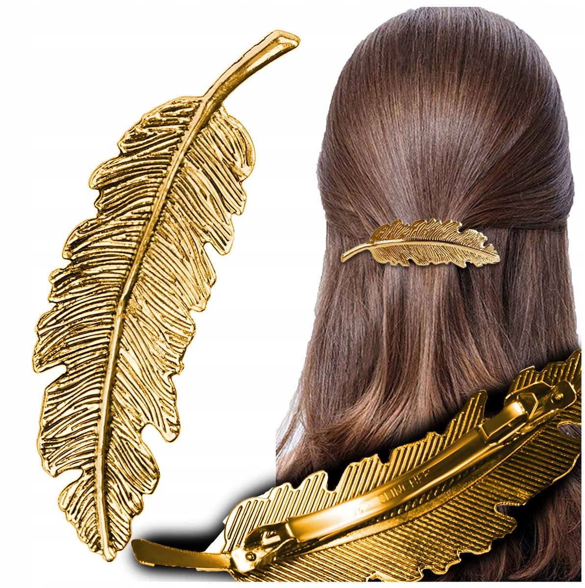 Gouden Haarclip Metaal Vorm Blad Dames Cadeau