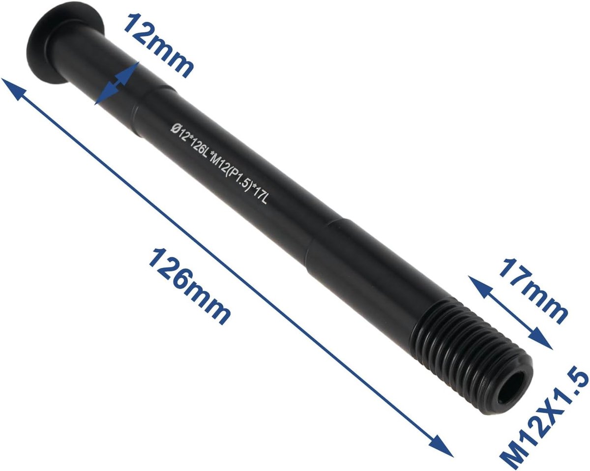 Bicycle Thru Axle 12mmx126mm - Aluminium Legeringen - Snelle Bevestiging - Ideaal voor Mountainbikes - ShopVlot
